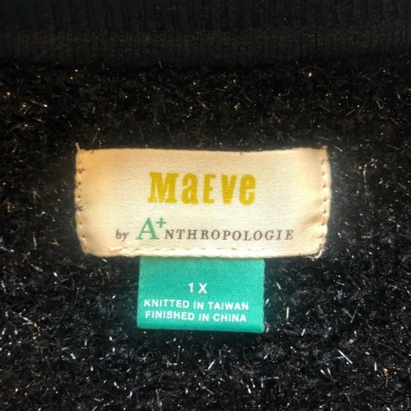 NWT Maeve Black Pamela Tinsel Shimmer Sweater - Picture 8 of 10